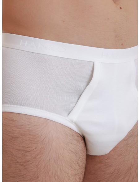 Hanro Slip High Cotton Pure White Open